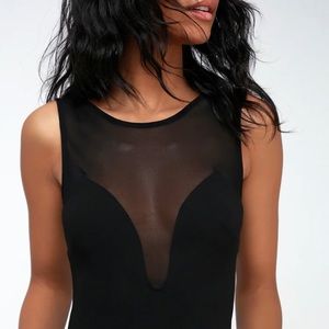 Lulus -  La Luneta Black Mesh Bodysuit